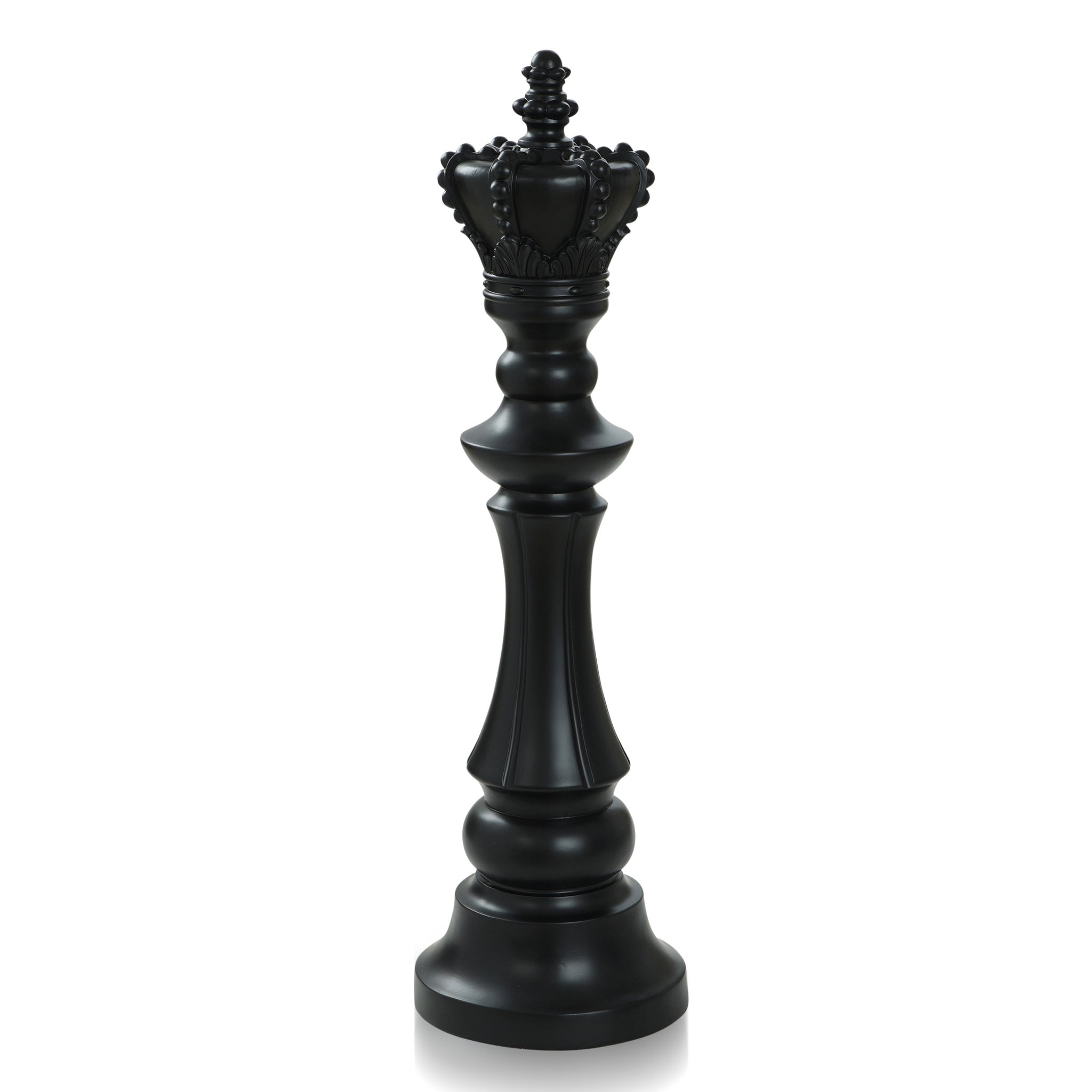 KING CHESS PIECE- BLACK, Matte Black Finish on Resin - accents